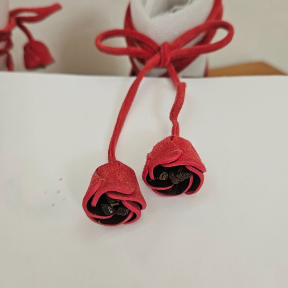 Red Suede Coach Heels - Picture 3 of 5